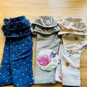 Baby Girl Carter's Ruffle Leggings set of 3